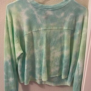 Green/Blue Tie Dye Cropped Shirt | Wild Fable